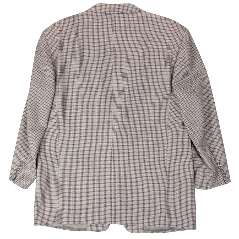 VTG Canali Milano Mens 46R Blazer Sport Coat Brown Houndstooth Made in Italy‎